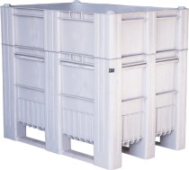 BoxPallet 1200х800х1035 сплошной, на полозьях серый