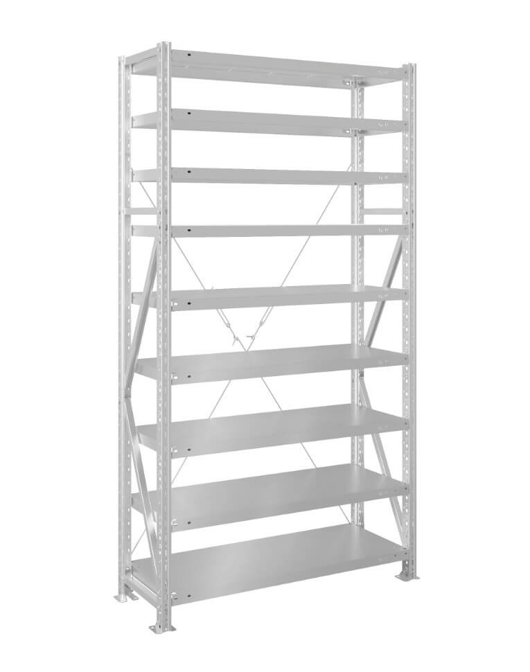 Стеллаж MS U 2500x700x600 9 полок (350 кг, металл) купить в Туле