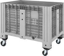 Контейнер 1200х800х913 мм перфорированный серый на колёсах