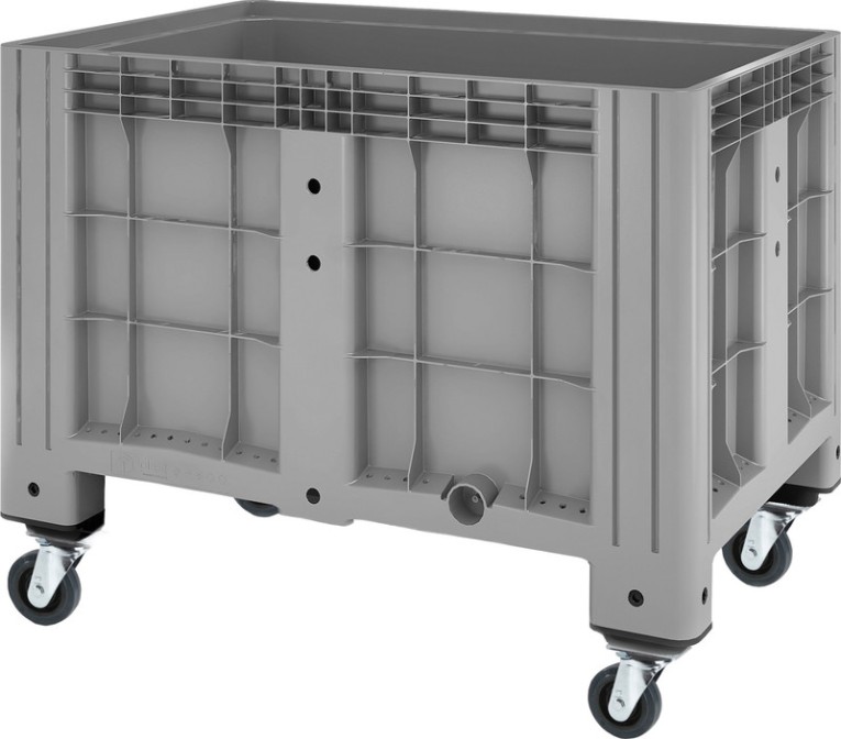 Контейнер 1200х800х913 мм сплошной серый на колесах купить в Туле