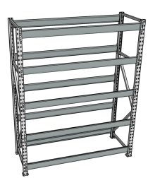 Стеллаж грузовой СГР 2500x2100x600 5 полок (без настила) Стеллаж грузовой СГР 2500x2100x600 5 полок (без настила)