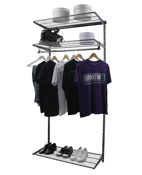 Гардеробная система Практик Home Basic G90 графит купить в Туле