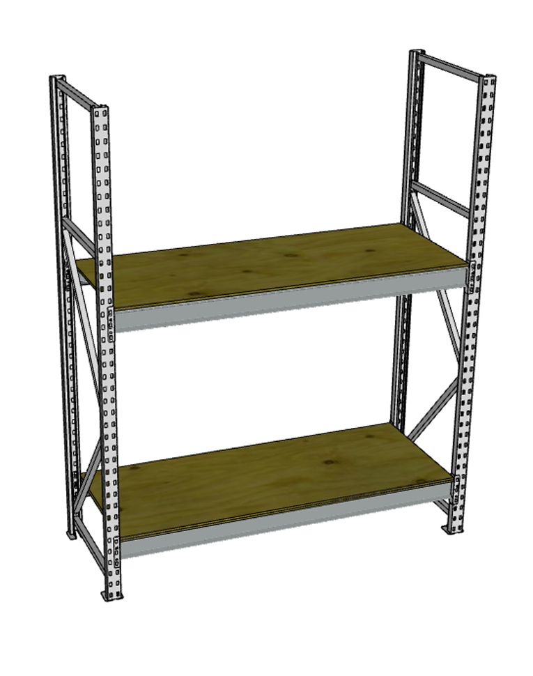 Стеллаж грузовой СГР 2000x900x400 2 полки (фанера) купить в Туле