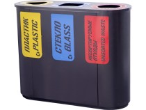 Урна для раздельного сбора мусора Город-3 (830) с метал. вставками пластик/стекло/несорт. отходы