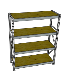 Стеллаж грузовой СГР 3000x900x1000 4 полки (фанера) Стеллаж грузовой СГР 3000x900x1000 4 полки (фанера)