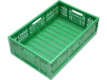 Ящик 600х400х170 перфорированный, складной зелёный
