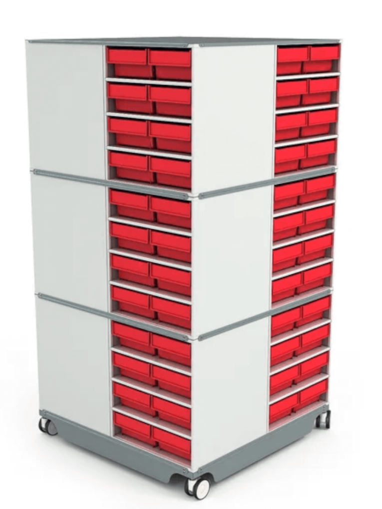 КП-01 Кассетница поворотная с красными ящиками купить в Туле