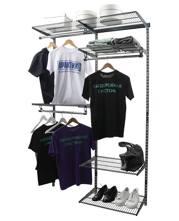 Гардеробная система Практик Home Optima G120 графит купить в Туле