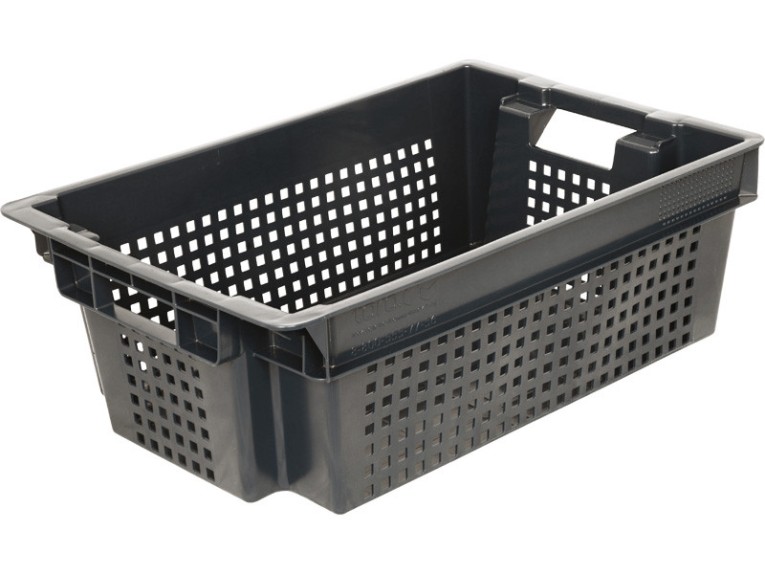 Ящик 600х400х200 1,5кг. дно сплошное, стенки перфорированные чёрный купить в Туле Ящик 600х400х200 1,5кг. дно сплошное, стенки перфорированные чёрный купить в Туле