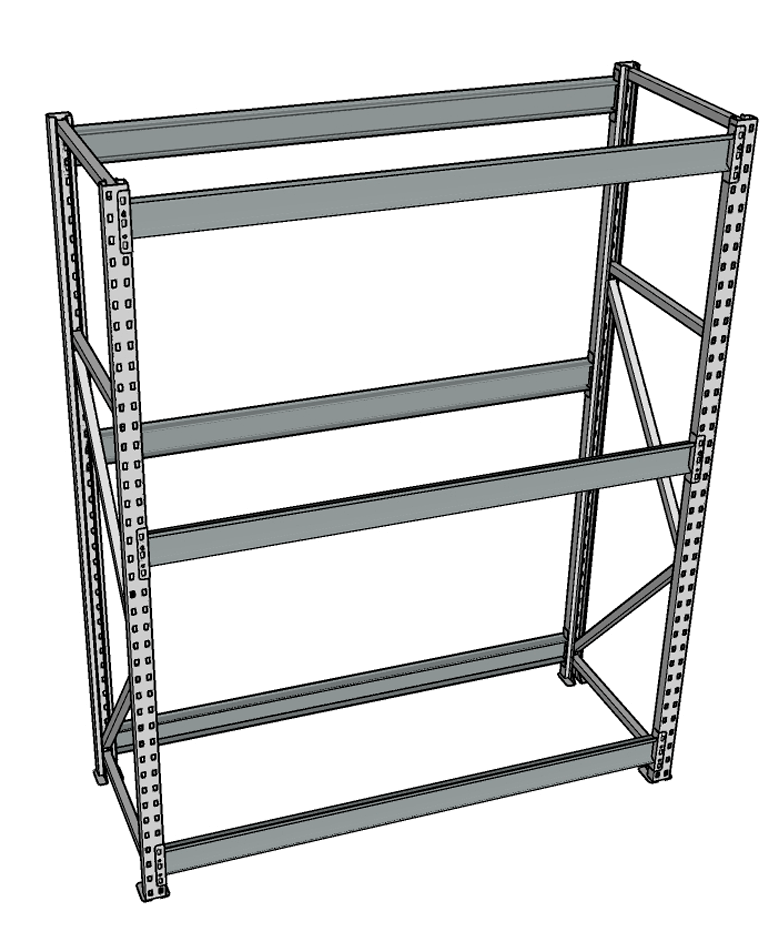 Стеллаж грузовой СГР 3000x1200x800 3 полки (без настила) купить в Туле