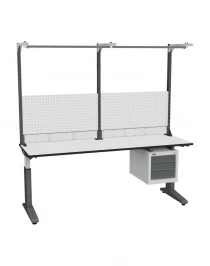 Стол монтажный ДиКом СР-200-01, ESD Thermopal, регулировка винтом, экран Э2, с подвесной тумбой