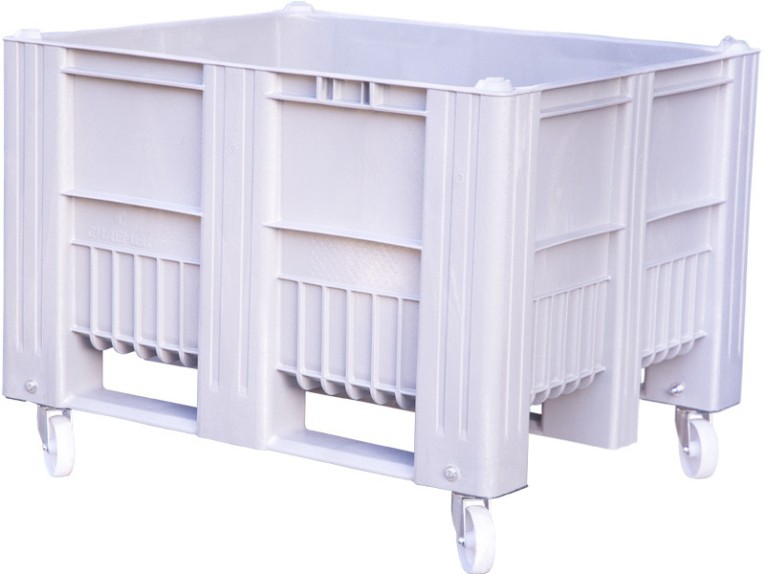 BoxPallet 1200x1000x900 мм сплошной на колесах серый купить в Туле BoxPallet 1200x1000x900 мм сплошной на колесах серый купить в Туле