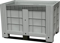 Контейнер 1200х800х800 мм сплошной серый на полозьях