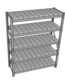 Стеллаж грузовой СГР 2500x1800x600 5 полок (металл)