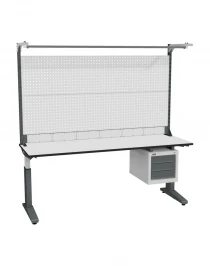 Стол монтажный ДиКом СР-200-01, ESD Thermopal, регулировка винтом, экран Э6, с подвесной тумбой