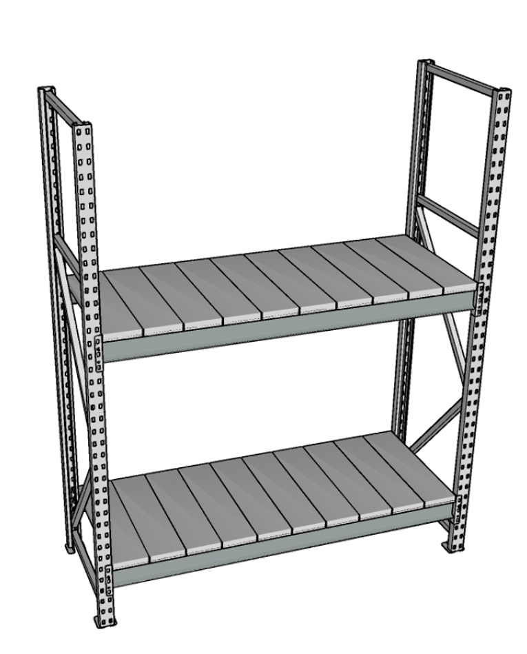Стеллаж грузовой СГР 3000x2100x400 2 полки (металл) купить в Туле