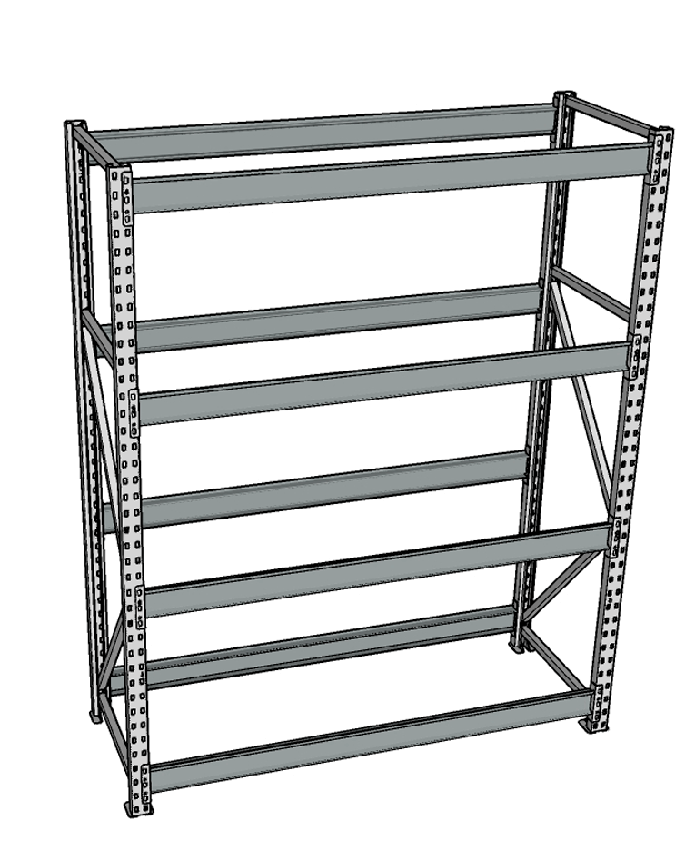 Стеллаж грузовой СГР 3000x900x1000 4 полки (без настила) купить в Туле