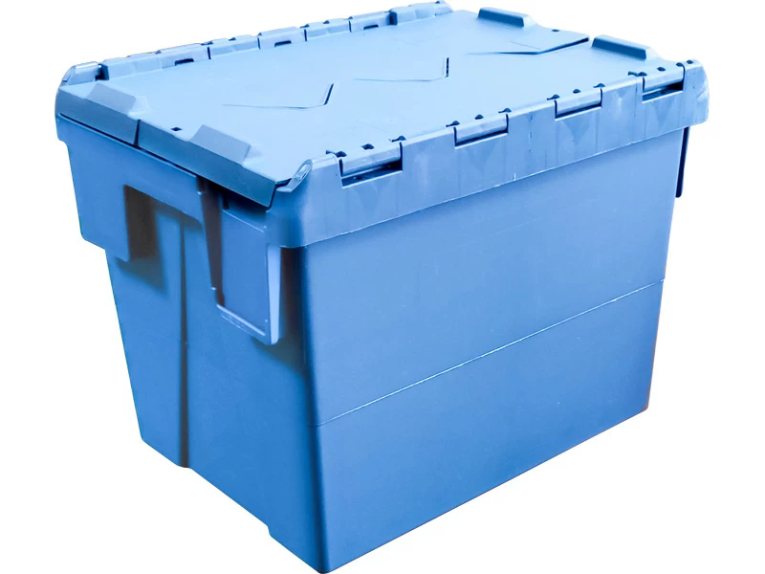 Ящик 400х300х306 сплошной, с крышкой синий купить в Туле
