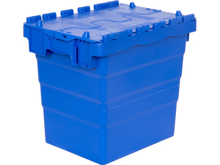 Ящик 400х300х356 сплошной, с крышкой синий купить в Туле Ящик 400х300х356 сплошной, с крышкой синий купить в Туле