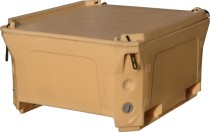 Контейнер 1230х1030х650 мм бежевый с крышкой