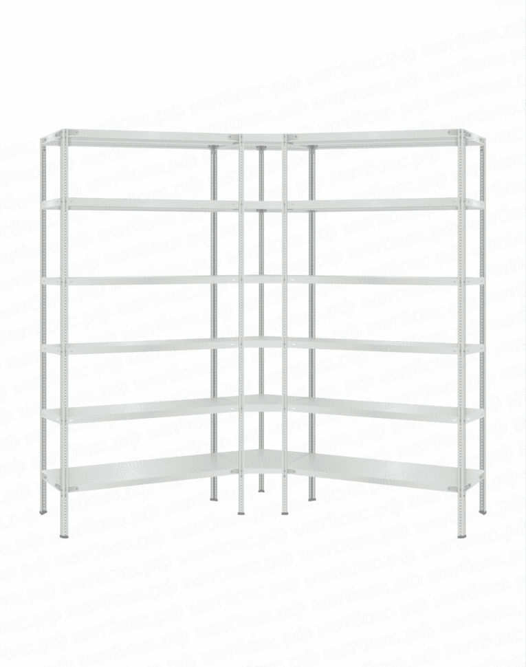 Стеллаж угловой 2000х1700х1700 (6 ярусов глубиной 500мм) купить в Туле