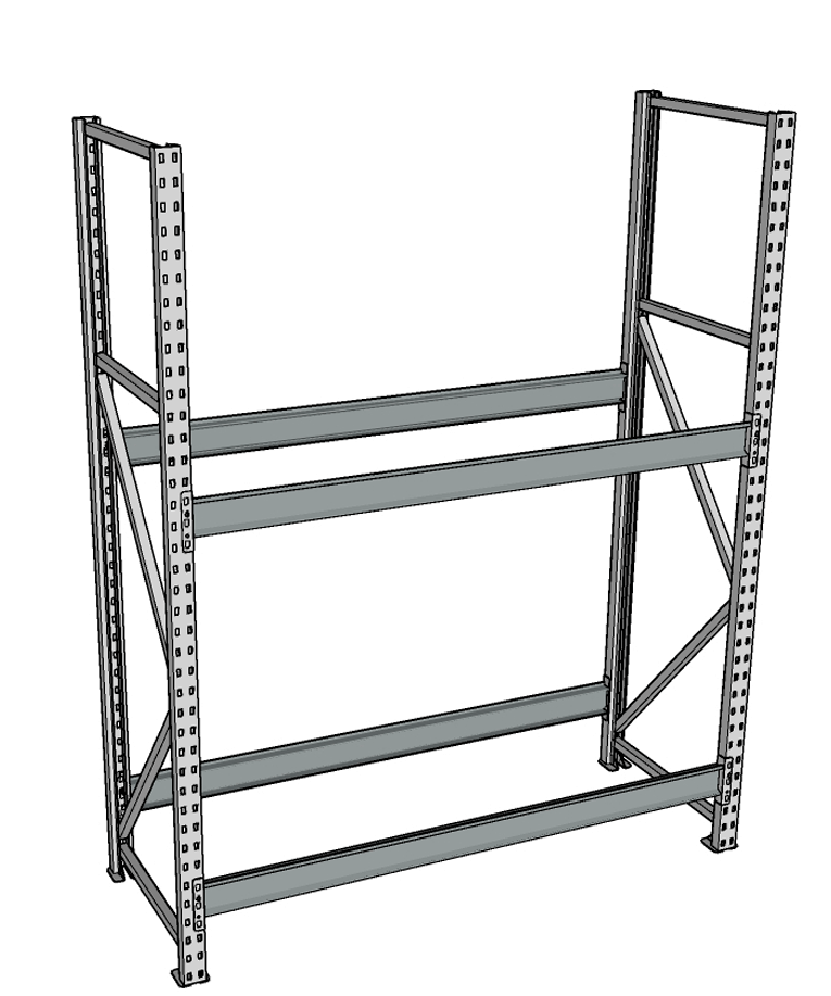 Стеллаж грузовой СГР 2000x2100x500 2 полки (без настила) купить в Туле