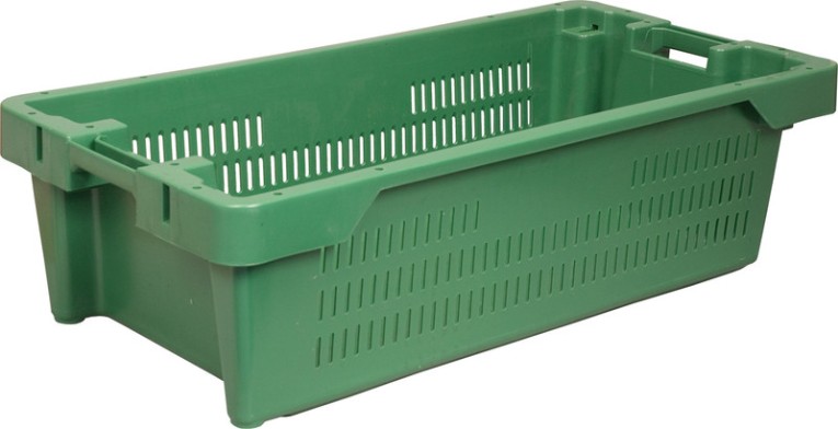 Ящик рыбный 800х400х225 перфорированный дно сплошное зеленый купить в Туле
