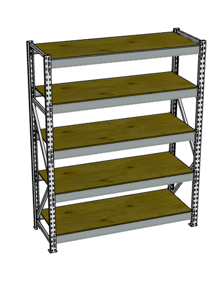 Стеллаж грузовой СГР 3000x2100x600 5 полок (фанера) купить в Туле