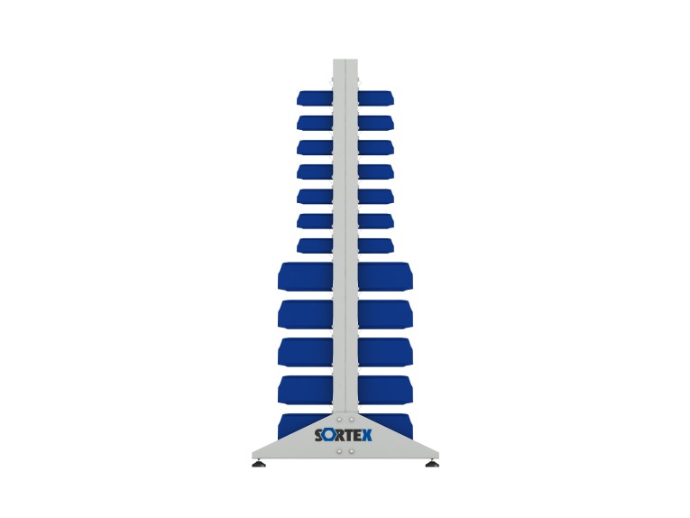 Стеллаж для пластиковых лотков SORTEX двухсторонний 1800x1000x800.04 купить в Туле