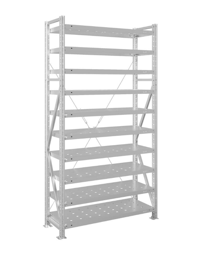 Стеллаж MS U 3000x1200x600 10 полок (180 кг, перф) купить в Туле