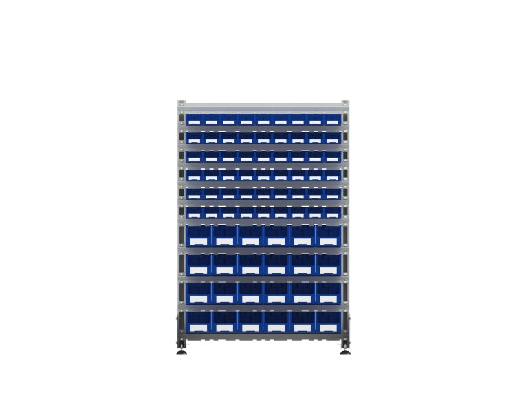 Стеллаж для пластиковых лотков SORTEX односторонний 1500x1000x450.04 купить в Туле