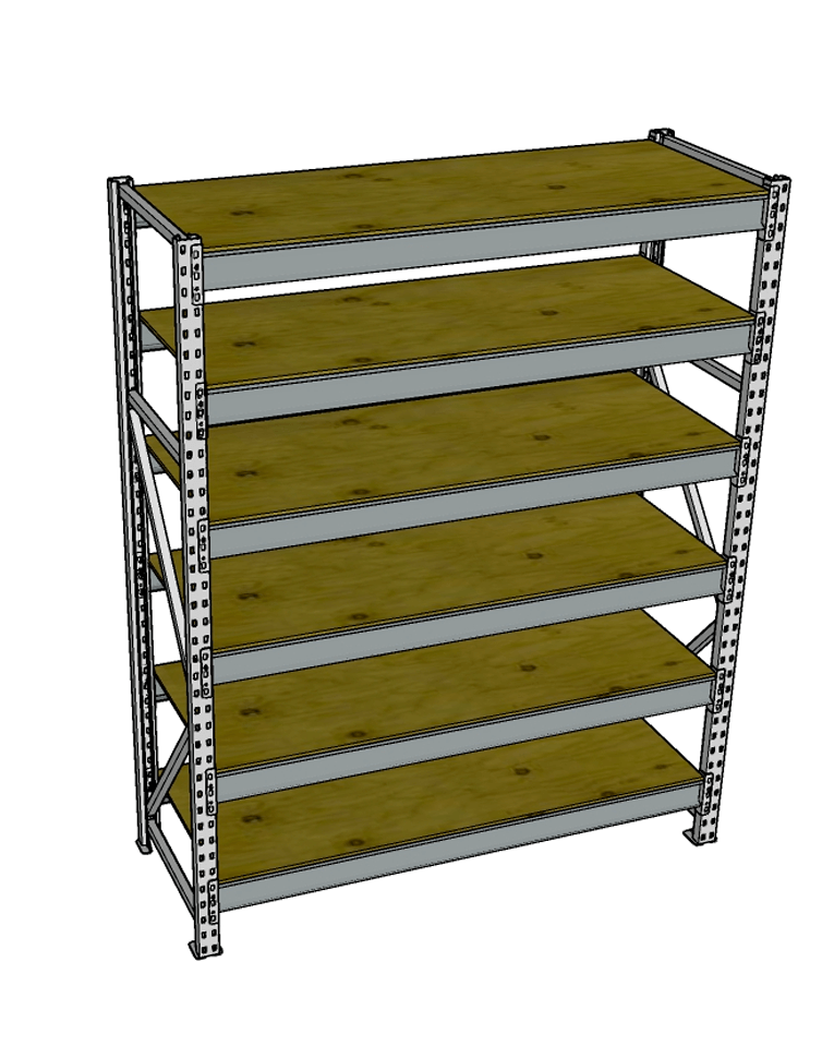 Стеллаж грузовой СГР 3000x1500x600 6 полок (фанера) купить в Туле Стеллаж грузовой СГР 3000x1500x600 6 полок (фанера) купить в Туле