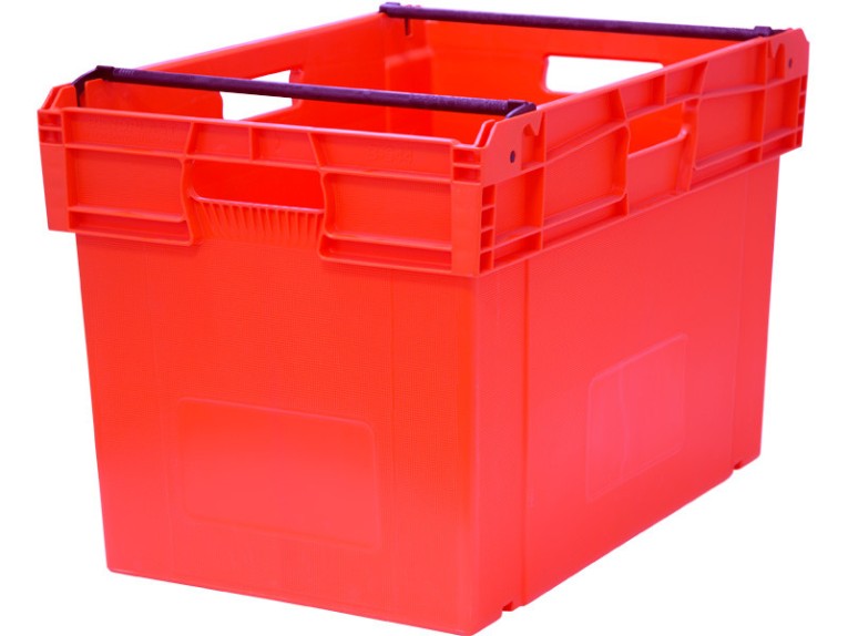 Ящик 600х400х407 со складываемыми ручками красный купить в Туле