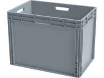 Ящик 600х400х440 cплошной, усиленное дно, цв. серый