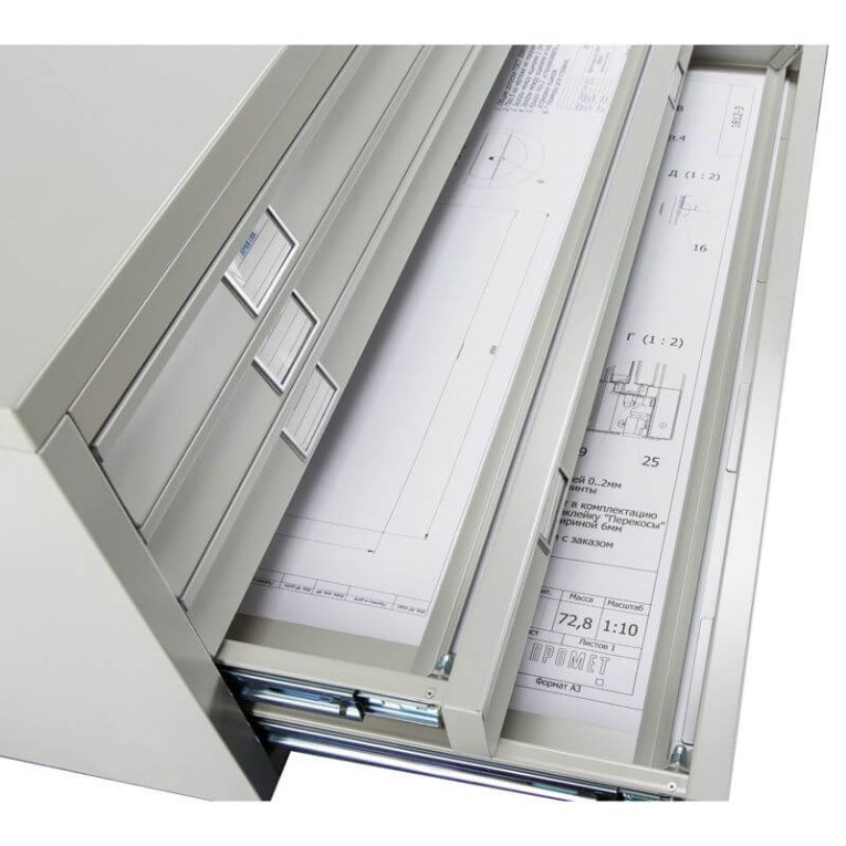Картотека ПРАКТИК формат А1 для чертежей 25 ящиков