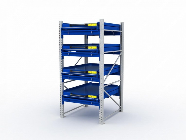 Стеллаж с выкатными платформами S-HEAVY 1000/900 (4 яруса хранения) купить в Туле