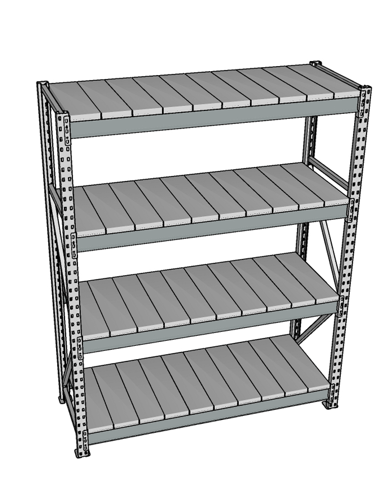 Стеллаж грузовой СГР 2500x900x600 4 полки (металл) купить в Туле