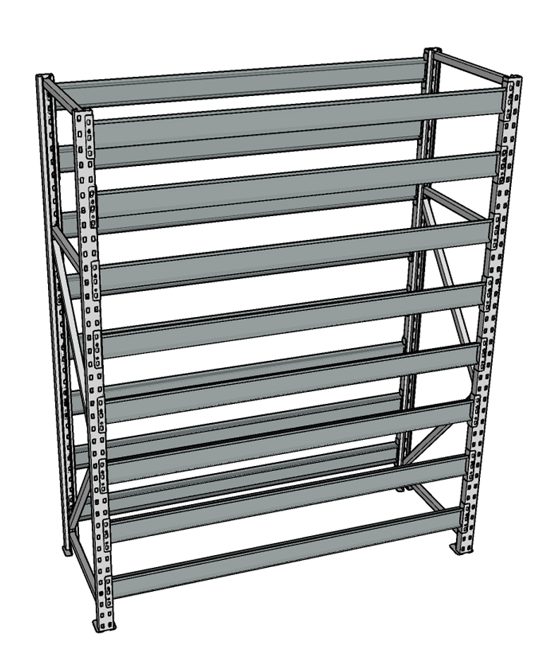 Стеллаж грузовой СГР 2000x900x800 8 полок (без настила) купить в Туле